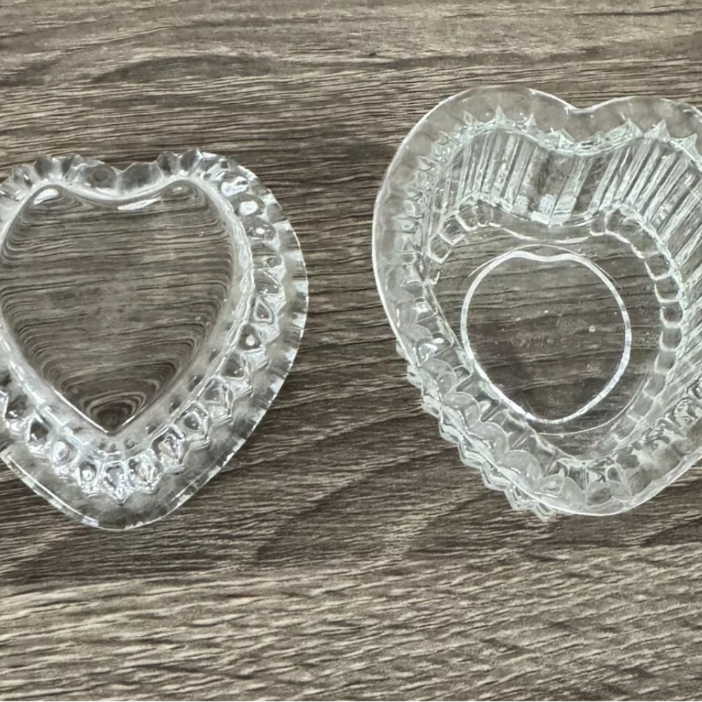 Vintage HOMCO Trinket Jewelry Box Heart-Shaped Cut Glass With Lid Romantic - Picture 9 of 12